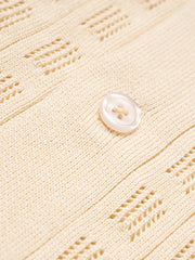 メッシュニットボタンカーディガンシャツ