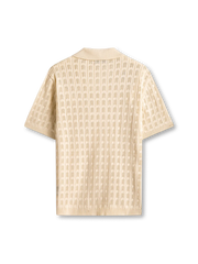 メッシュニットボタンカーディガンシャツ