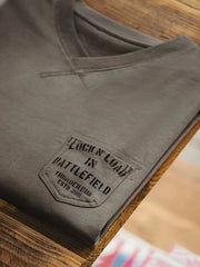 ミリタリーテイストVネックポケットTシャツ