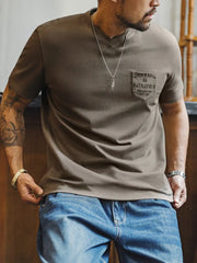 ミリタリーテイストVネックポケットTシャツ