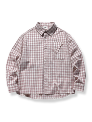 ミックスカラーのチェック長袖シャツ