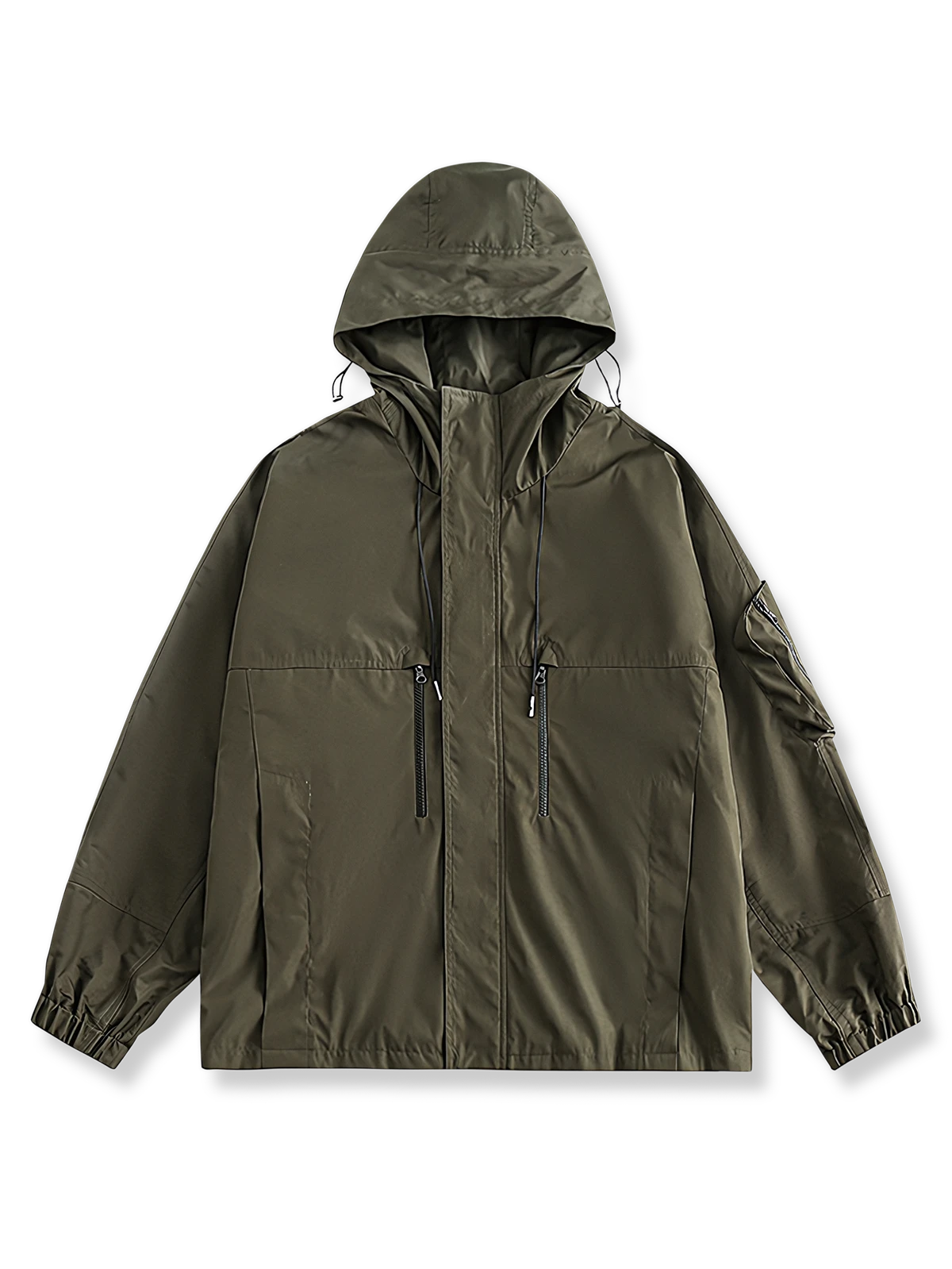 モノトーン・ジップ ポケット フードジャケット