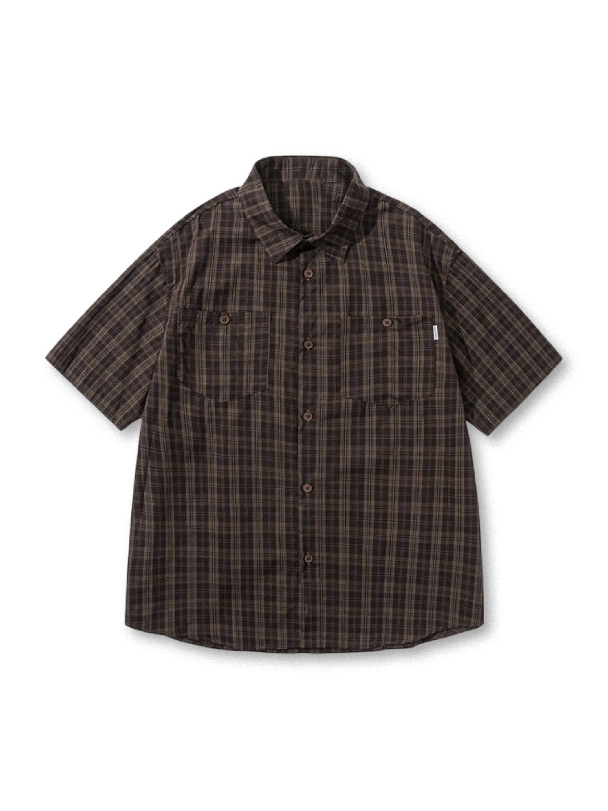 ミリタリーテイストとアースカラーが特徴の100%コットンマルチチェックワークシャツ