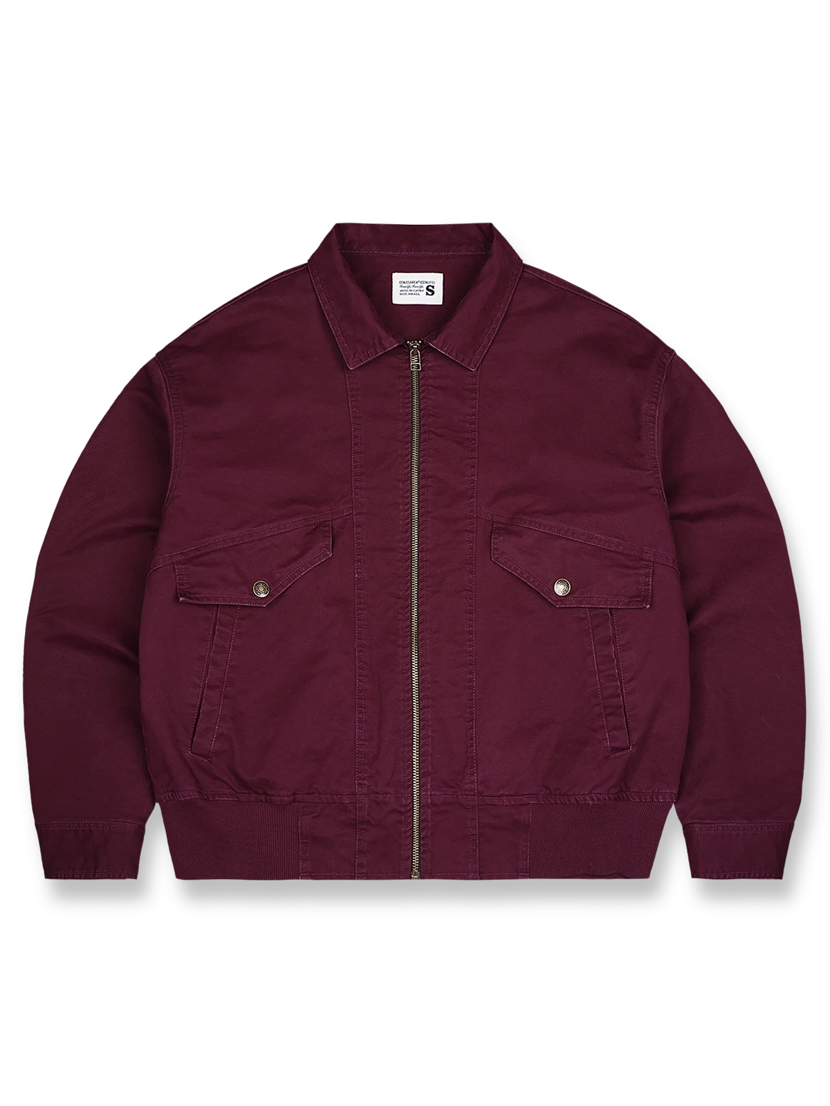 多ポケット刺繍フライトジャケットの全体正面画像、クラッシュ加工生地と多方向ポケットのディテール。