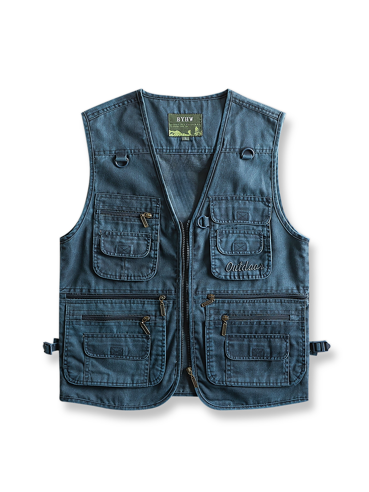 16ポケットとフック付きの機能的ヴィンテージワークベスト