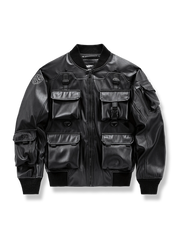 マルチポケット付きのPUレザージャケット