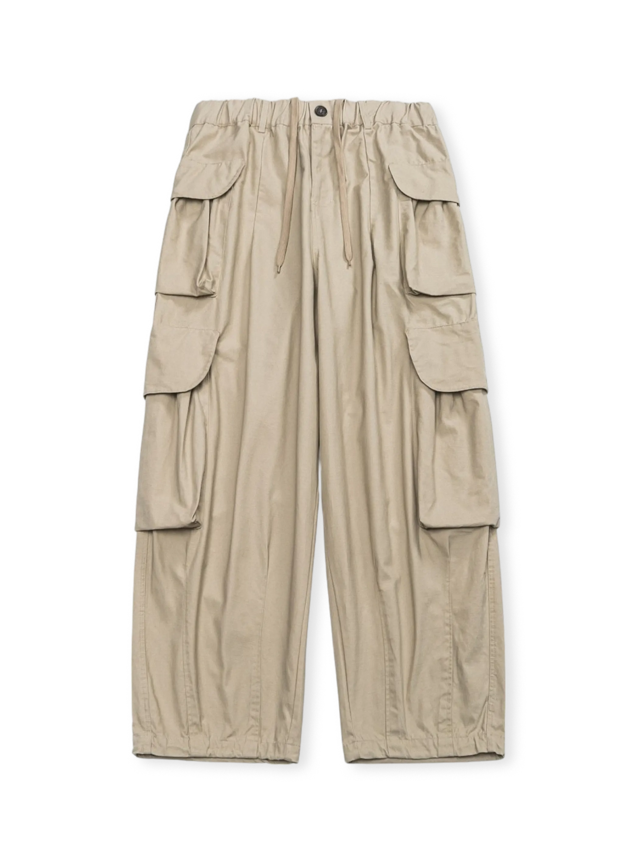 1990年代軍用作業パンツ改良版、430gコットン斜紋生地使用。調節可能ドローコードと二重ツールポケット付き。