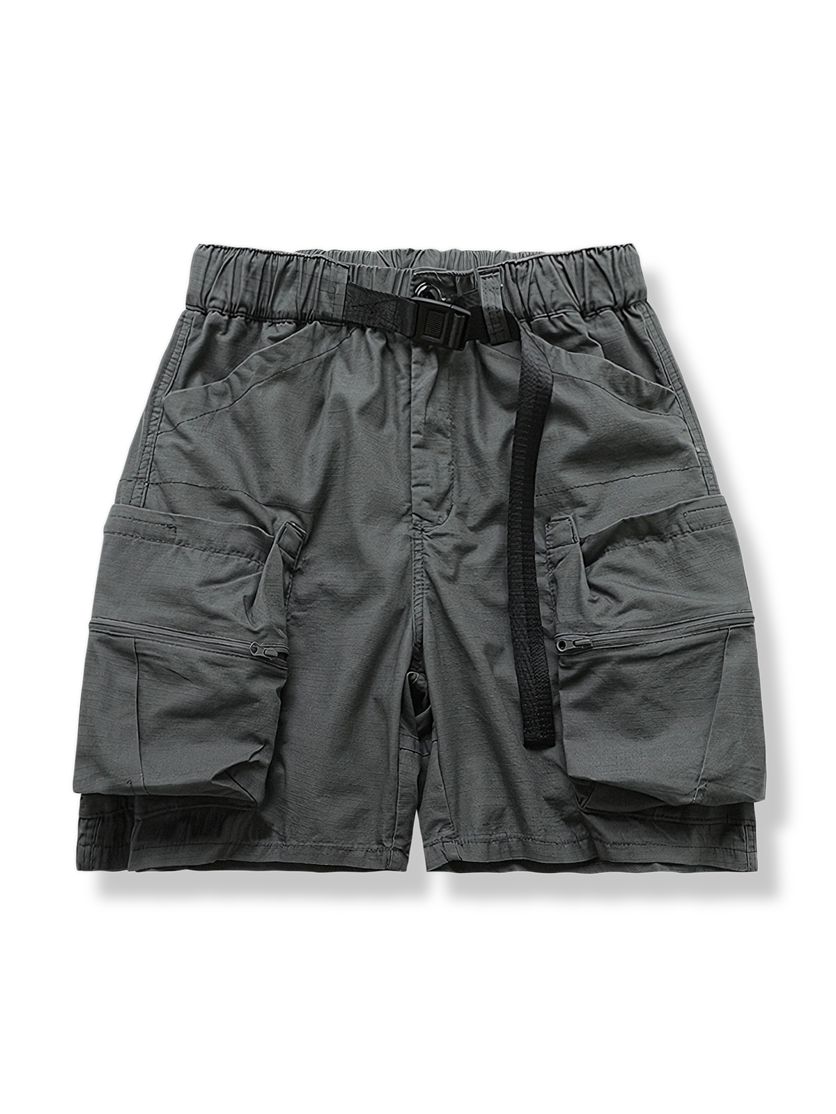 マルチポケット付きワークショートパンツ、リラックスシルエット、機能的な収納、通気性の良いコットン素材