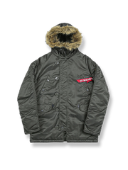 ファー付きフードのN-3B中綿ジャケット