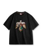 雷鳥刺繍とモニュメントバレープリントが特徴の民族風重厚Tシャツ