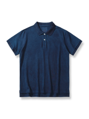 植物藍染めで仕上げたナチュラルインディゴポロシャツ