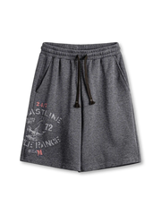 船の錨刺繍とヴィンテージ加工が特徴の航海柄ショートパンツ