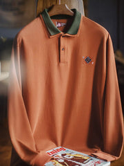 ナバホ刺繍 レイヤードカラー ニットポロ