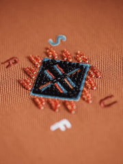 ナバホ刺繍 レイヤードカラー ニットポロ