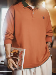 ナバホ刺繍 レイヤードカラー ニットポロ