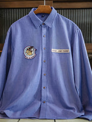 ナバホモチーフワッペン オックスフォード長袖シャツ