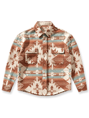 Navajoブランケット柄とウール混紡生地を使用したスリムフィットジャケット。