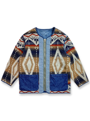 ナバホ柄ウールとデニムのリバーシブル仕様ジャケット