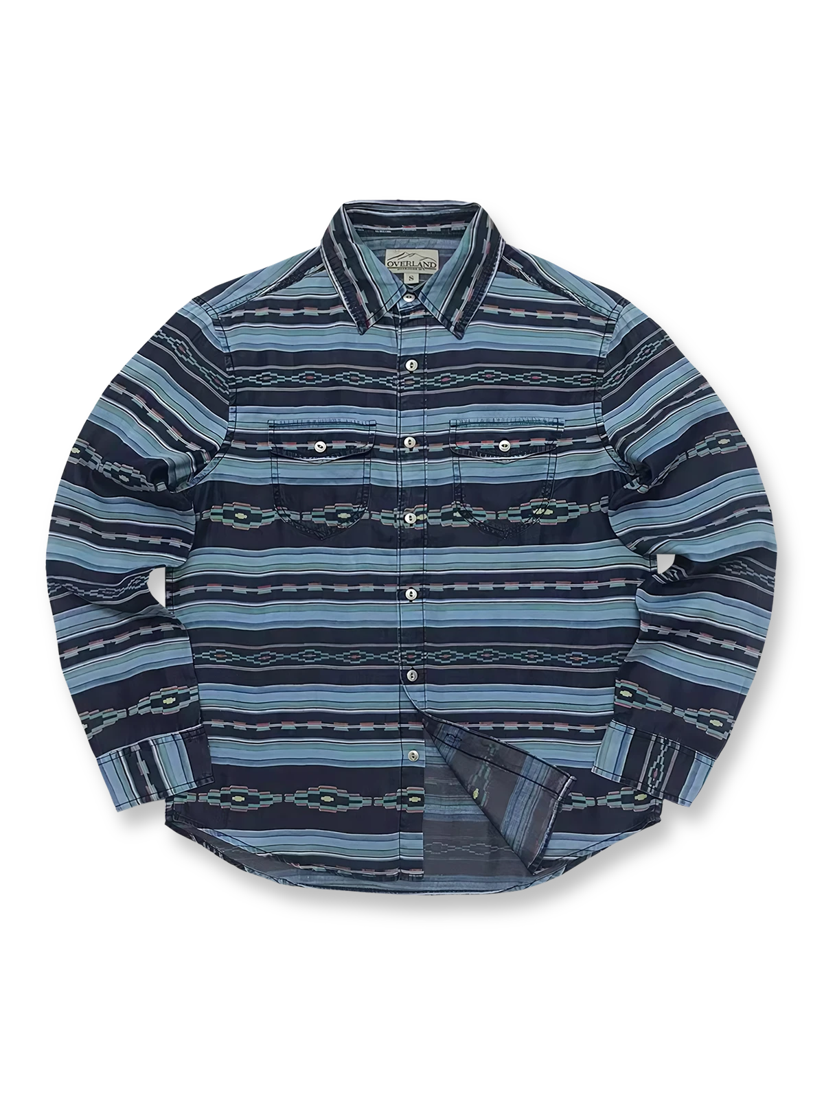 ナバホ族トーテム柄をプリントしたテンセル長袖シャツ。