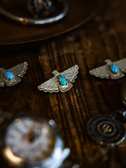 ナバホ戦鷲トルコ石ブロンズペンダント