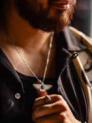 ナバホ戦鷲トルコ石ブロンズペンダント