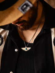 ナバホ戦鷲トルコ石ブロンズペンダント