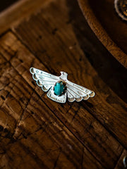 ナバホ戦鷲トルコ石ブロンズペンダント