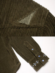 Navajo刺繍ヴィンテージ加工コーデュロイワークシャツ