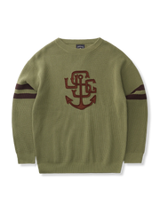 フランス海軍セーラーストライプ風のドロップショルダーセーター。