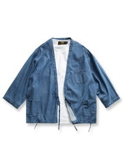 九分袖デニムはんてんジャケット