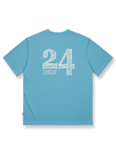 "No.24"レトロスポーツ半袖Tシャツの正面全体図、5色を展示