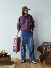 モデル着用NOT Vintage Tee ヴィンテージ加工質感Tシャツのスタイリング例