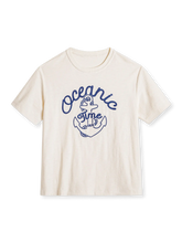 船錨のチェーン刺繍が印象的な、透湿性に優れた240g重厚生地のマリンスタイルTシャツ