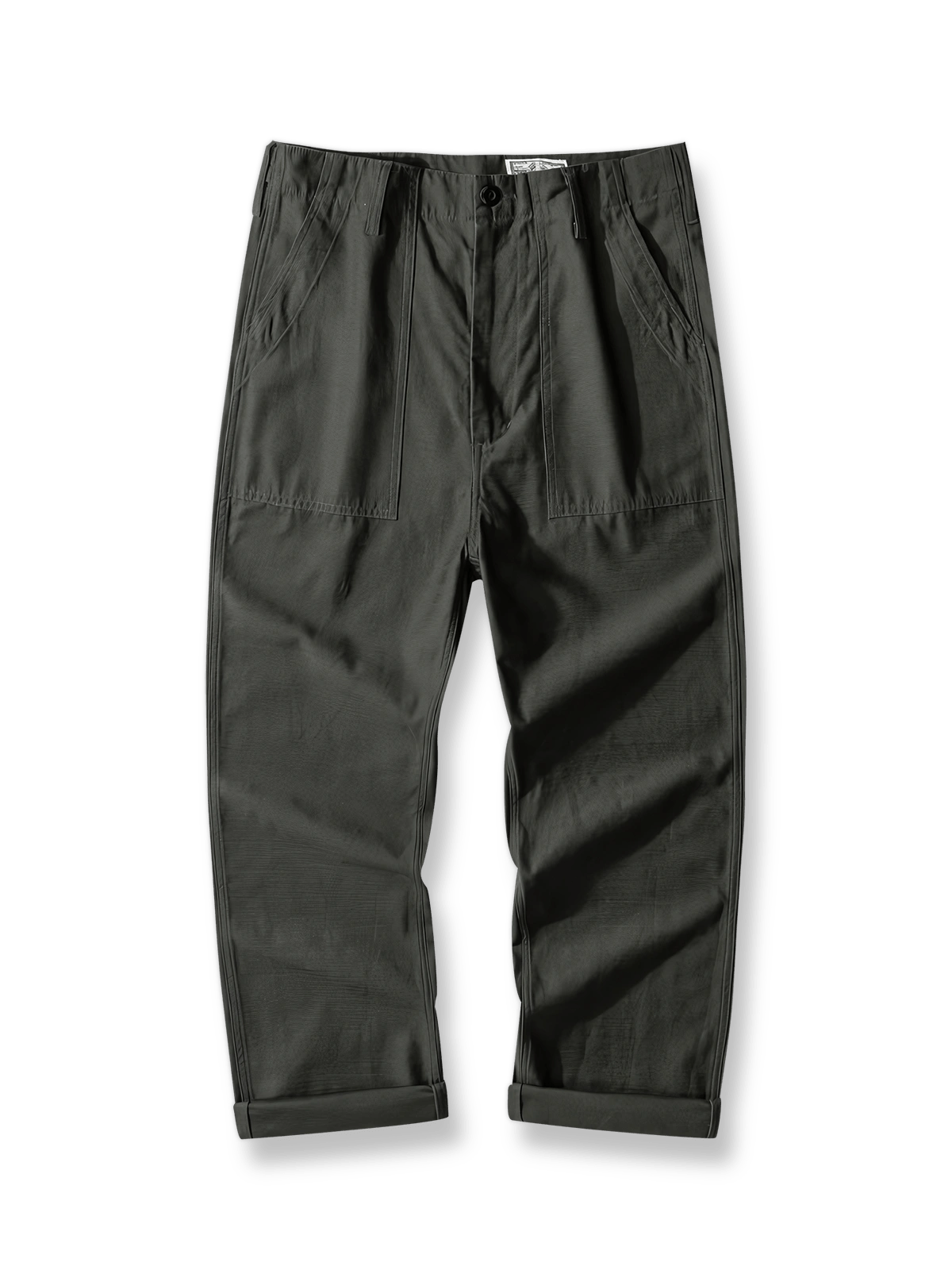 OG-107オリーブグリーンサテンワークパンツの全体展示