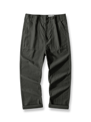 OG-107オリーブグリーンサテンワークパンツの全体展示