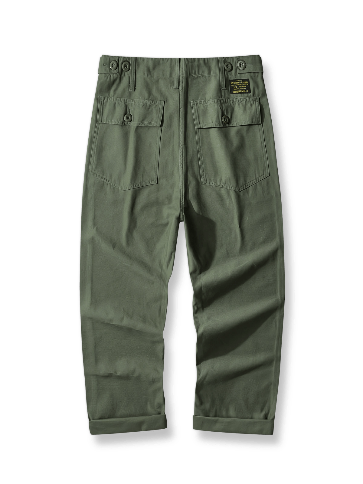 OG-107オリーブグリーンサテンワークパンツの全体展示