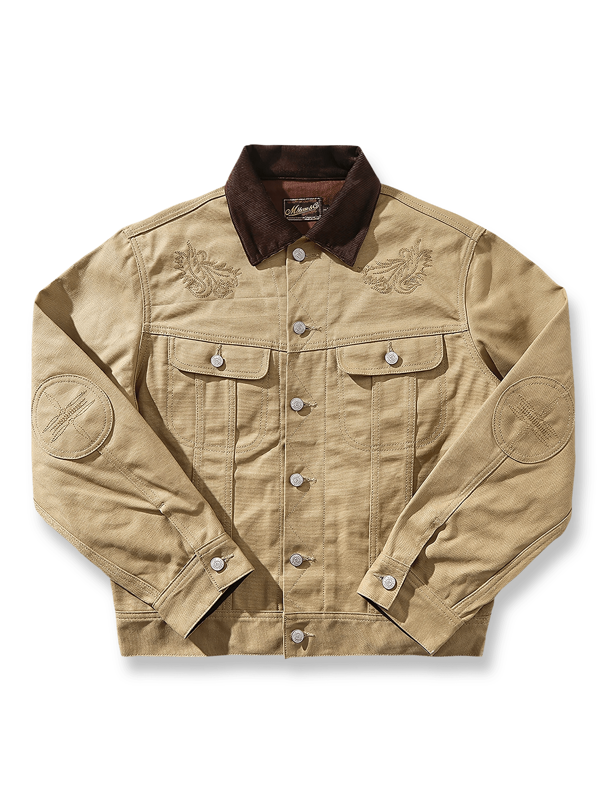 オイルワックス素材と刺繍が映えるライダースジャケット