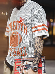 オリーブグリッド メッシュフットボールTEE