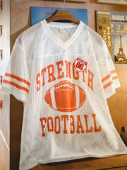 オリーブグリッド メッシュフットボールTEE