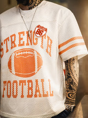 オリーブグリッド メッシュフットボールTEE