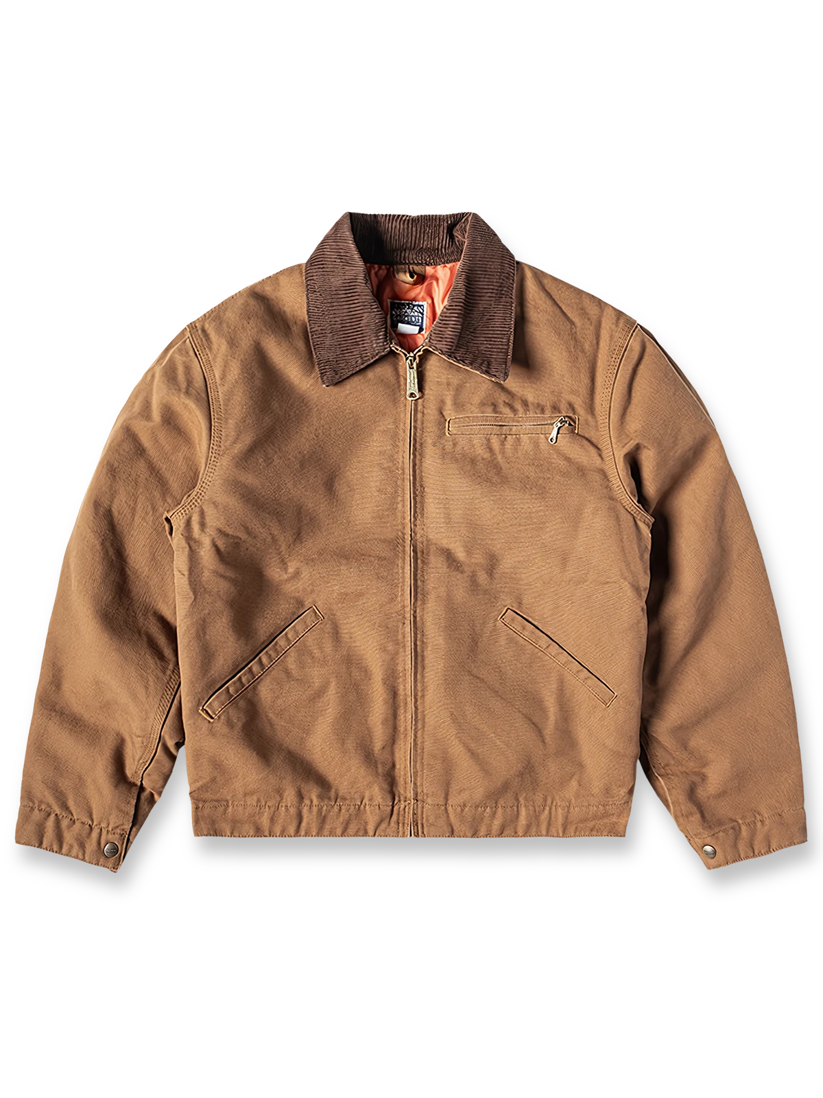 1950年代デトロイトワークウェア風オープンカラ―キャンバスショートジャケットの全体正面画像