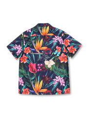オーキッド&バードオブパラダイスキューバカラーシャツ正面画像