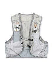 ミッドアメリカンフィッシングベストを参考にした軽量多機能収納のカラーブロックベスト。調節可能な仕様付き。