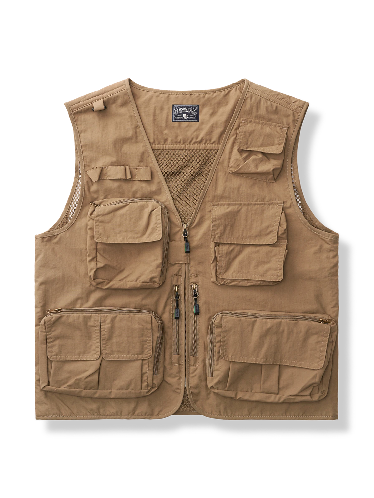 15個ポケットを備えたナイロンアウトドアベスト。