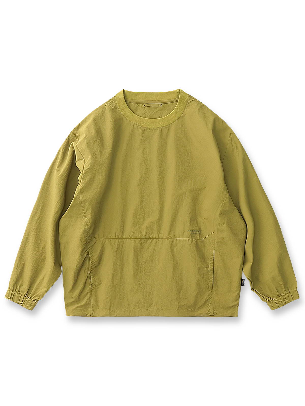 Corduraナイロン素材と大容量ポケットが特徴の速乾オーバーサイズ長袖トップ。