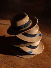 パナマ編み ボーターハット コンバーチブル