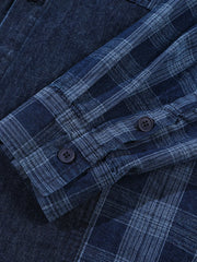パネルパッチワークデニムシャツ