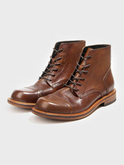 トップ牛革レザー ショートブーツ