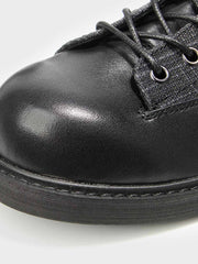 異素材コンビ ハイカット牛革ブーツ