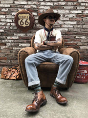 手作り ウォッシュ レザーブーツ